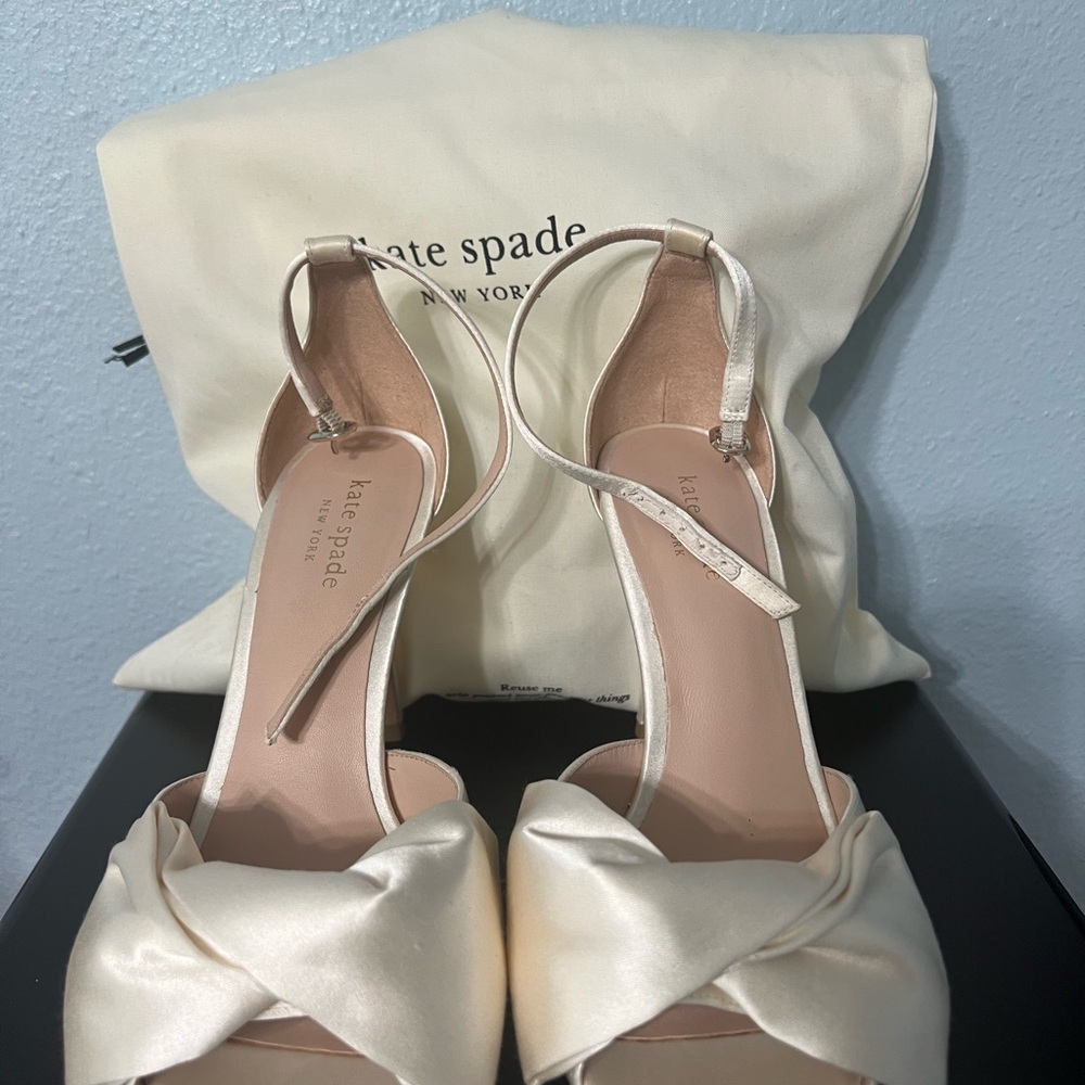 Kate Spade Ivory Satin Heels